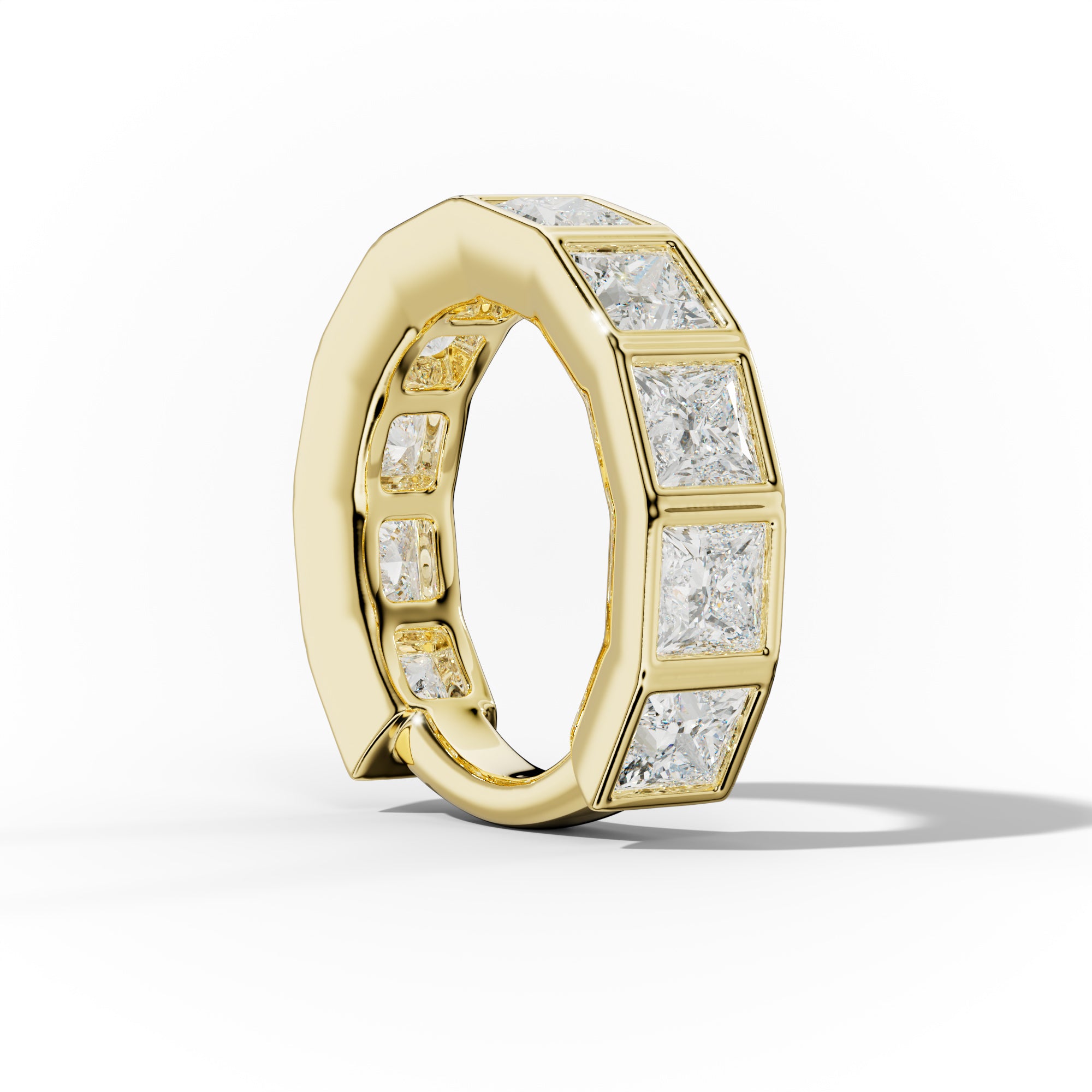 6.0 Carat Bezel Set Princess Cut Diamond Anniversary band